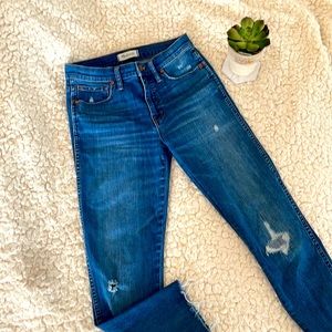 Women’s Madewell Distressed 9 inch High Rise Skinny Jeans size 28T